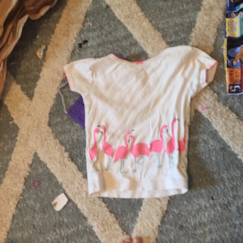 White flamingo pajama shirt